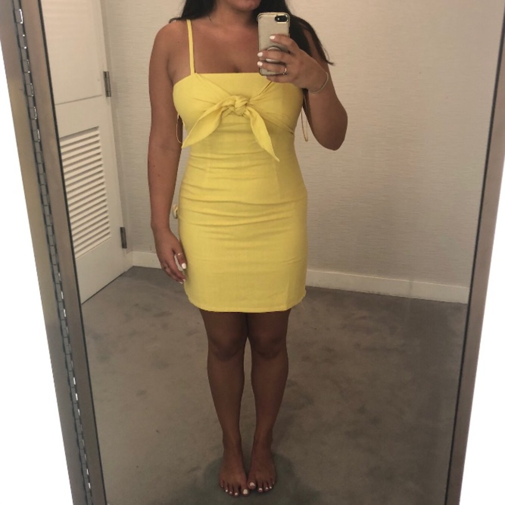 Yellow mini dress